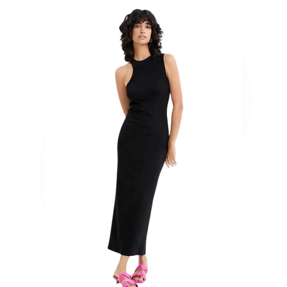 Marcella Womens NWT Black Assymetrical Daya Maxi Dress Size Small Cocktail Club